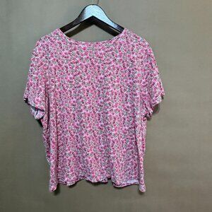 Old Navy Everywear Pink Floral Shirt, Women's Size XXL